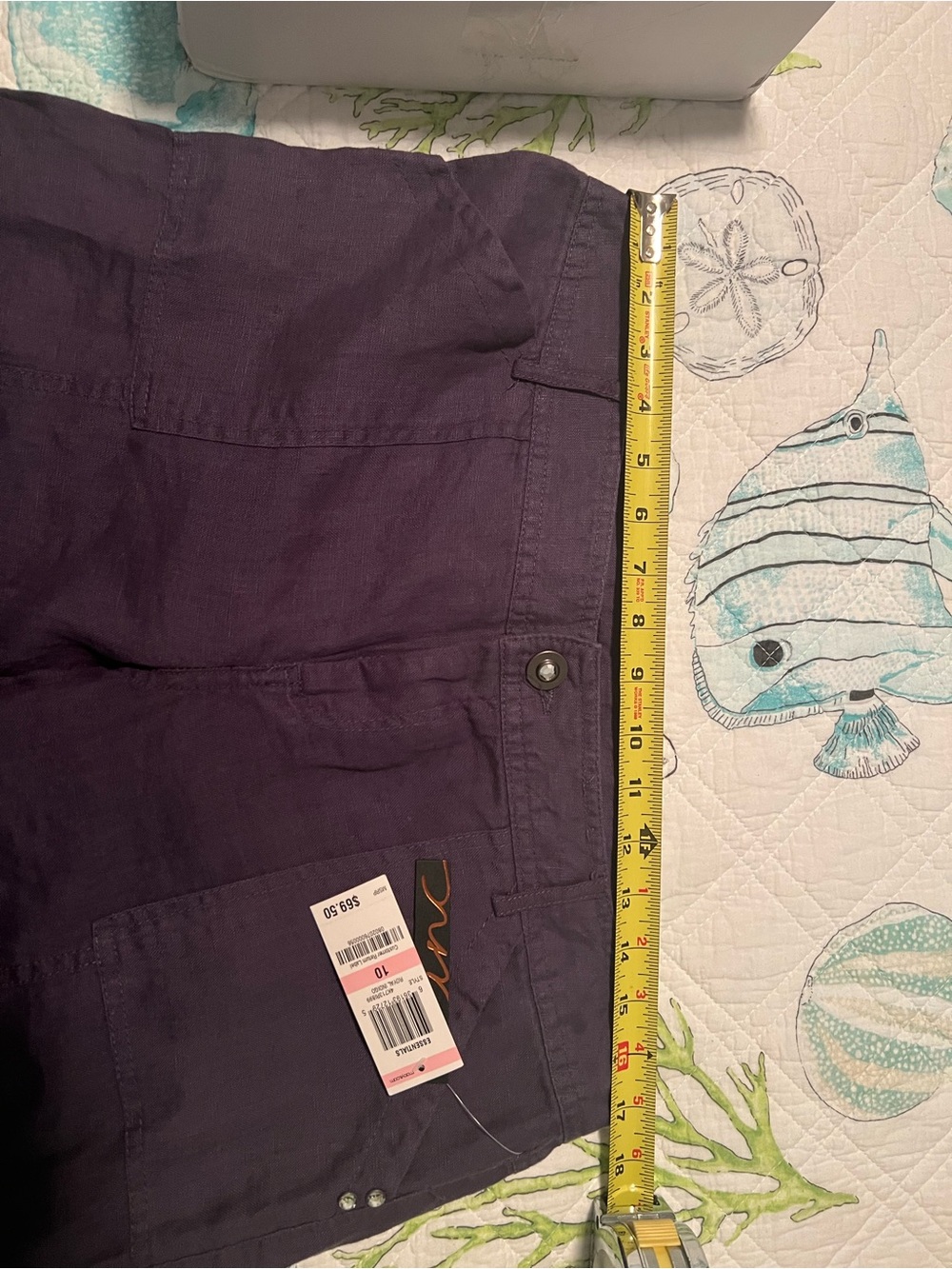 INC Brand Navy Blue Linen Pants. Size 10. NWT. - Picture 5 of 5